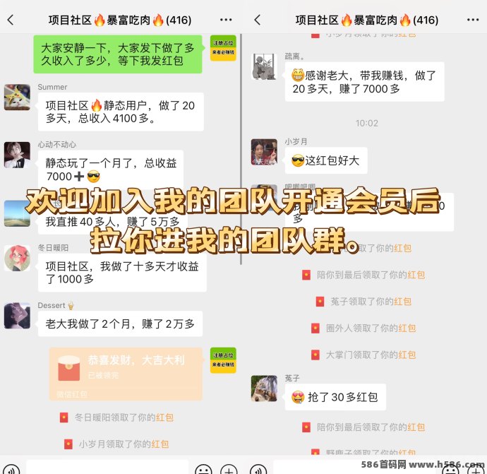 项目社区：赚58万+，自动滑落，每日1000+收溢轻松实现！