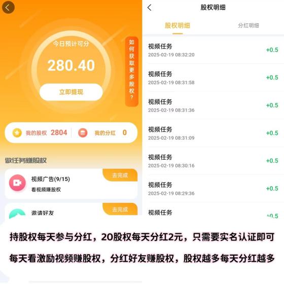 全民社圈：注册即送20股权，每日分红，APP卸载也能拿收益，真实可靠！