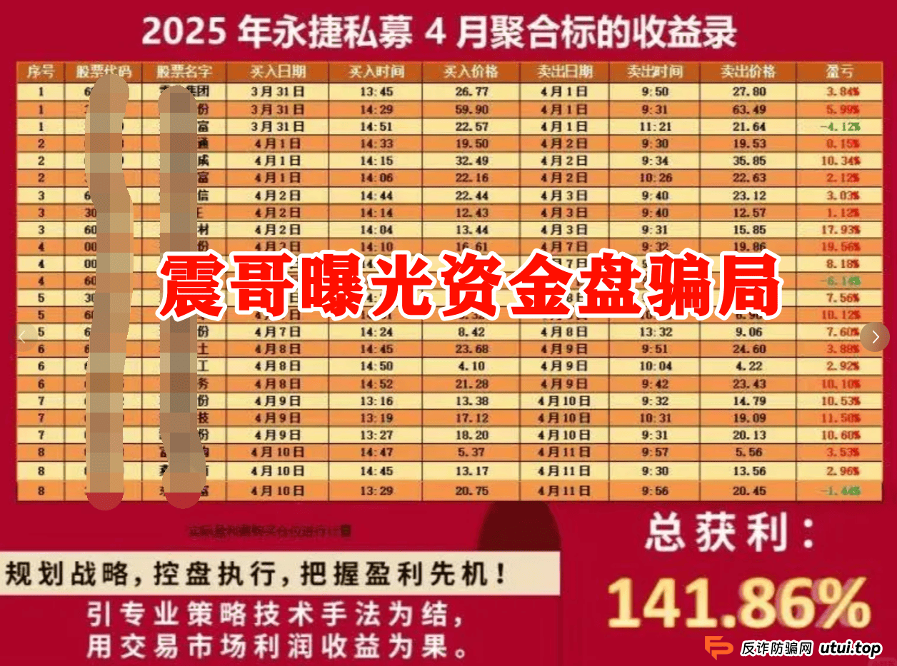 假冒【永捷私募】跟单资金盘骗局，高度预警即将跑路 